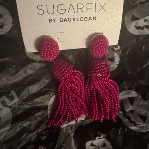 Sugar Fix Pink Beaded Tassel Earrings